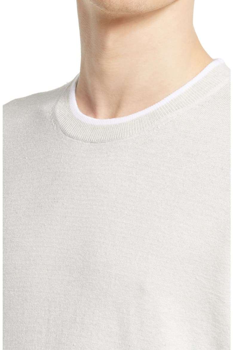 Linen Blend Crewneck Sweater, Alternate, color, LIGHT GREY