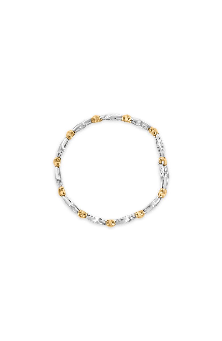Haus of Brilliance 10k Two-Toned Gold 2.00 Cttw Diamond Weave and "X" Spiral Link Bracelet, Alternate, color, Yellow