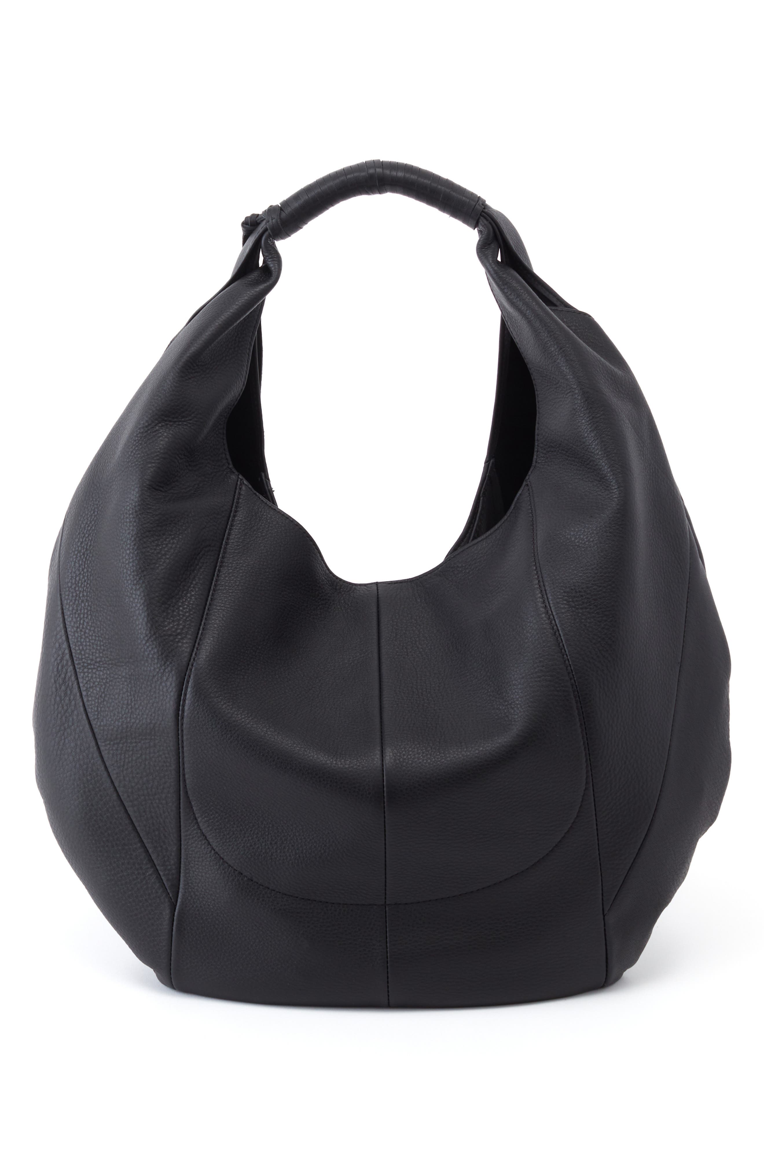 Eclipse Medium Leather Shoulder Bag, Alternate, color, BLACK