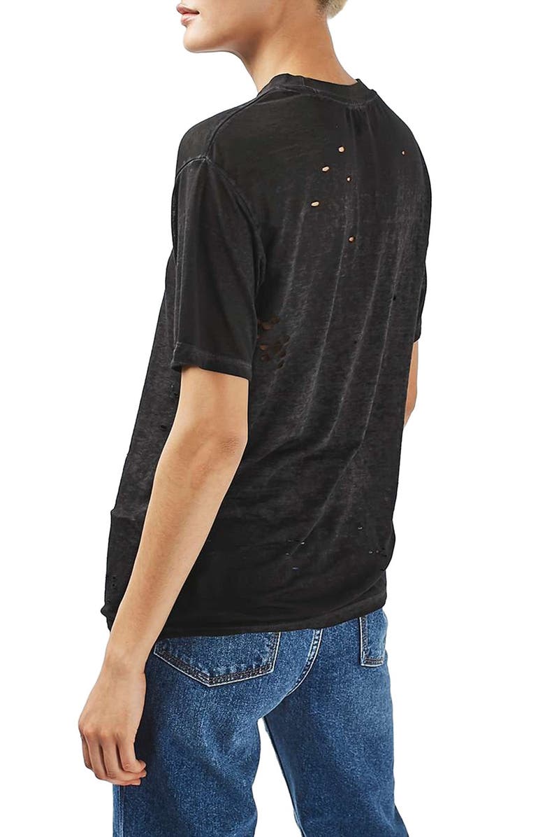 Topshop Distressed Tee, Alternate, color, 