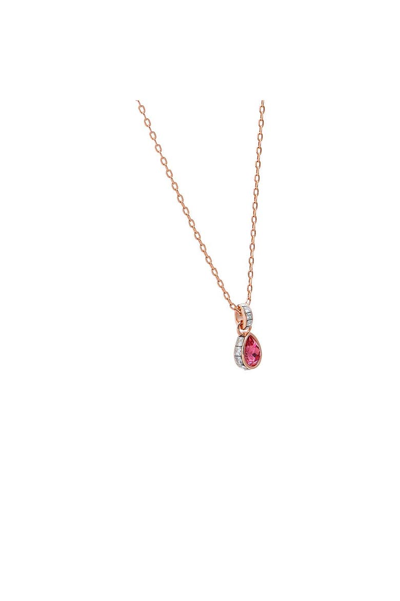 Pink Pear X Baguette Pendant Necklace, Alternate, color, Pink