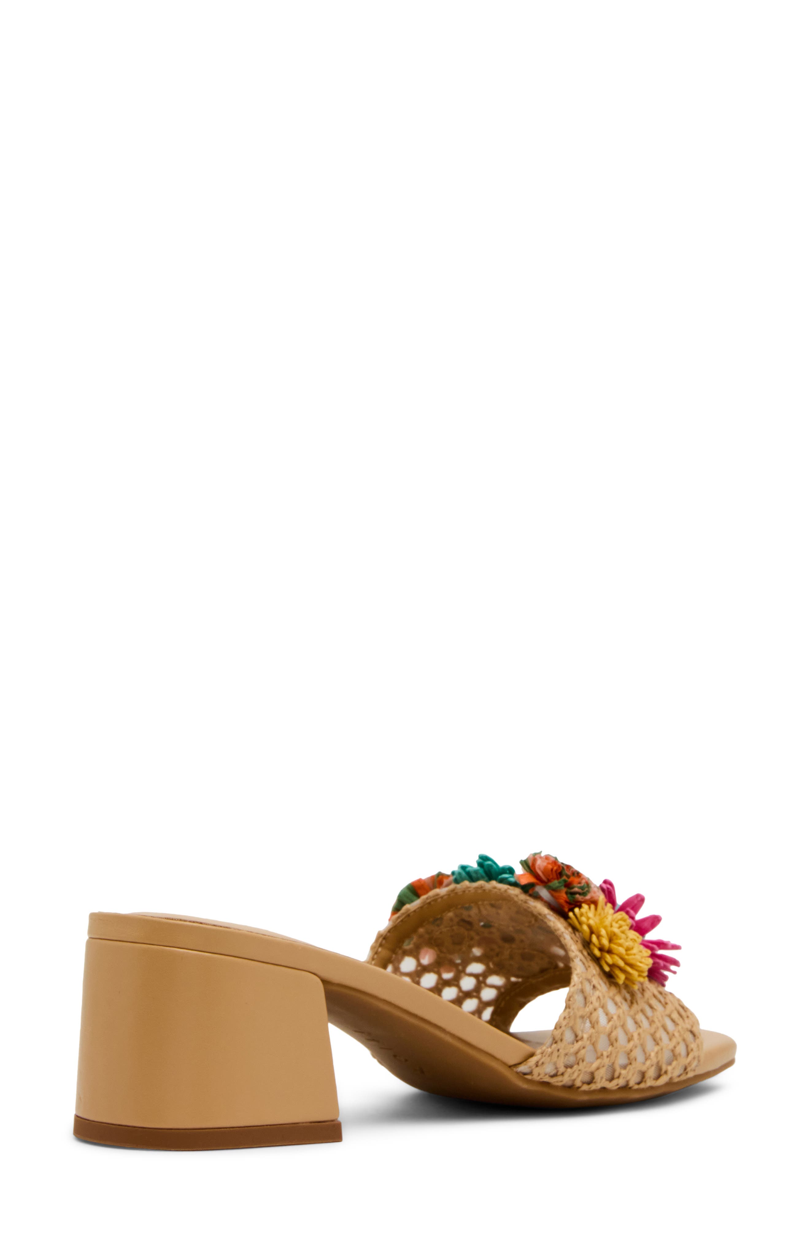 Anne Klein Dia Straw Flower Slide Sandal, Alternate, color, Multicolor