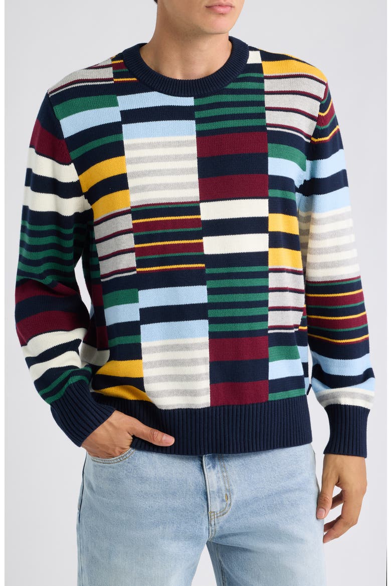 Colorblock Stripe Sweater, Main, color, MULTI-COLOR