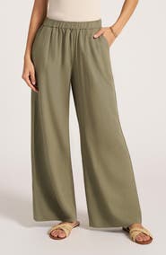 matty m. Seraphine Wide Leg Linen Blend Pants