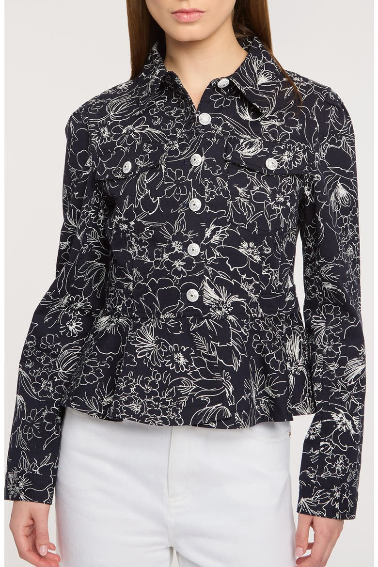 Garden Doodle Lainy Jacket, Main, color, NAVY/ WHITE