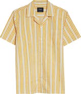 Drake's Print Triple Stripe Cotton Camp Shirt