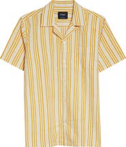 Drake's Print Triple Stripe Cotton Camp Shirt