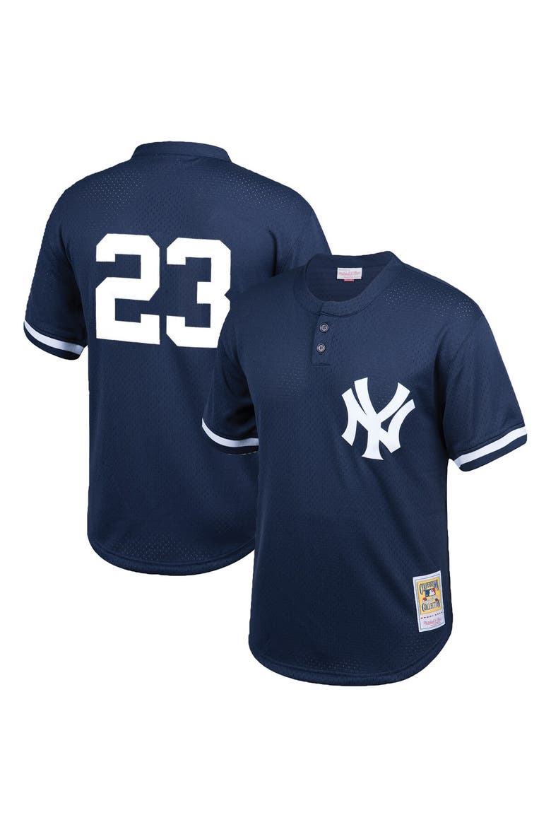 Men's Mitchell & Ness Don Mattingly Navy New York Yankees Cooperstown Collection Big & Tall Mesh Batting Practice Jersey, Main, color, Navy