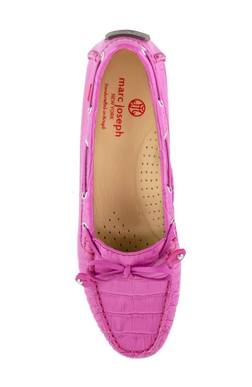Marc Joseph New York Cypress Hill Croco Tiebow Driver Loafer In Purple