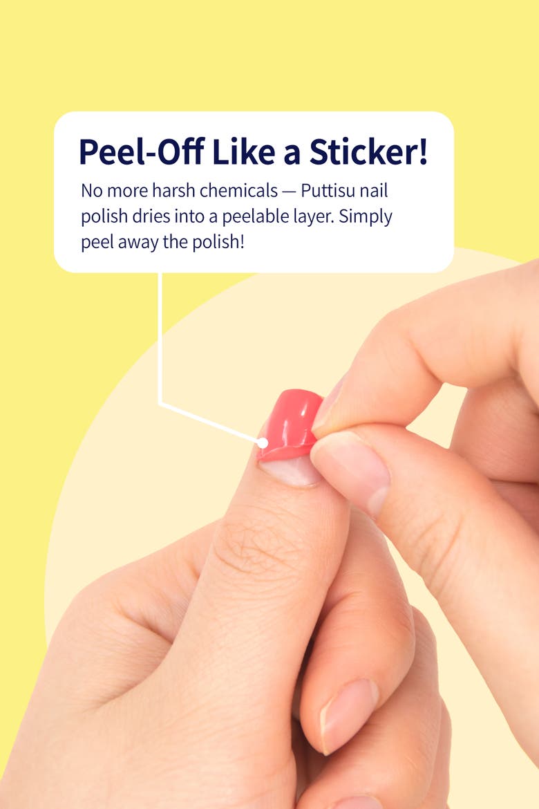 Water Based Peel Off Kids Nail Polish and Sticker Deluxe Set, Alternate, color, Custard Pie