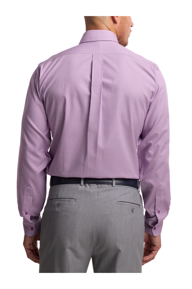 Cotton Buttondown Collar Twill Slim Contrast Trim Button Cuff Long Sleeve Shirt, Alternate, color, Purple