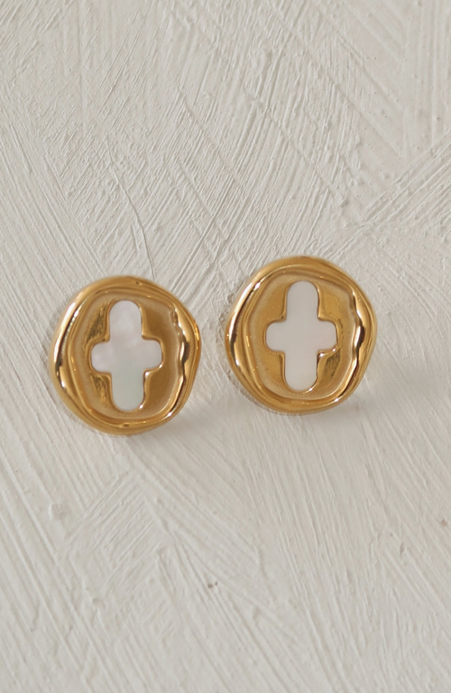 Joiana Jewelry Stamp Coin Earrings In Gold