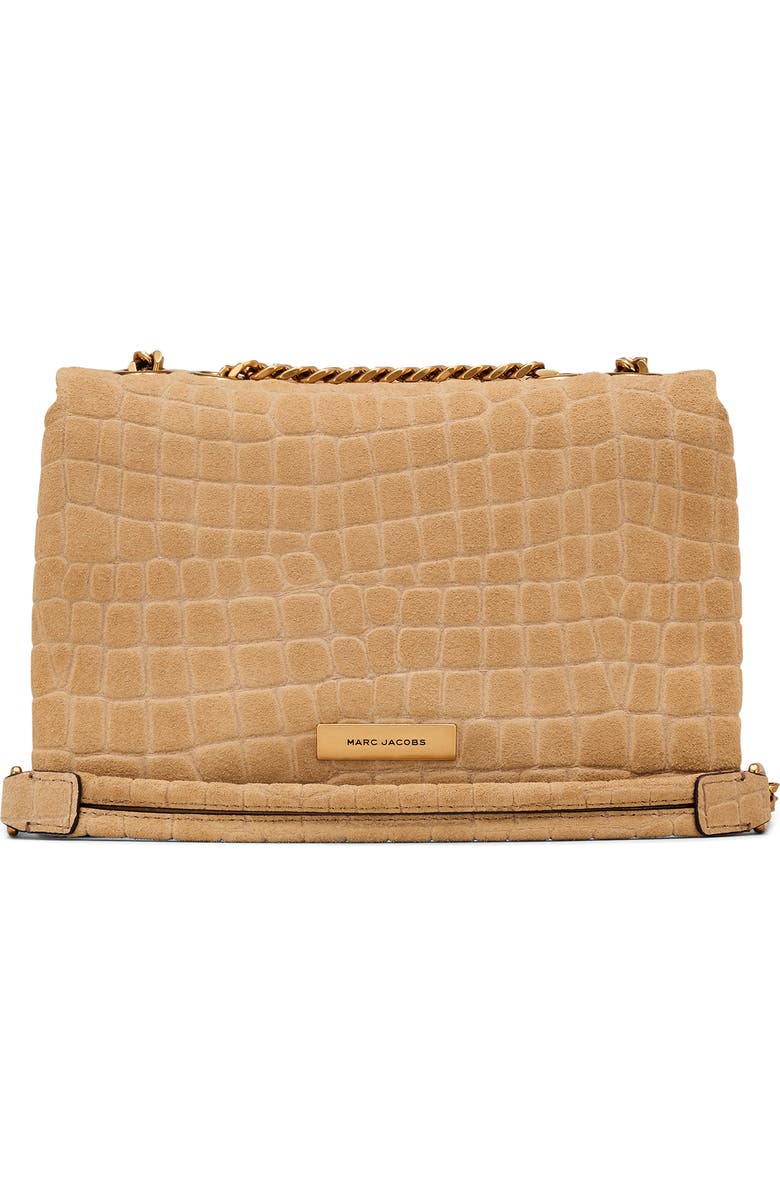 Marc Jacobs The Suede Croc Slim Dual Convertible Shoulder Bag, Alternate, color, Sahara