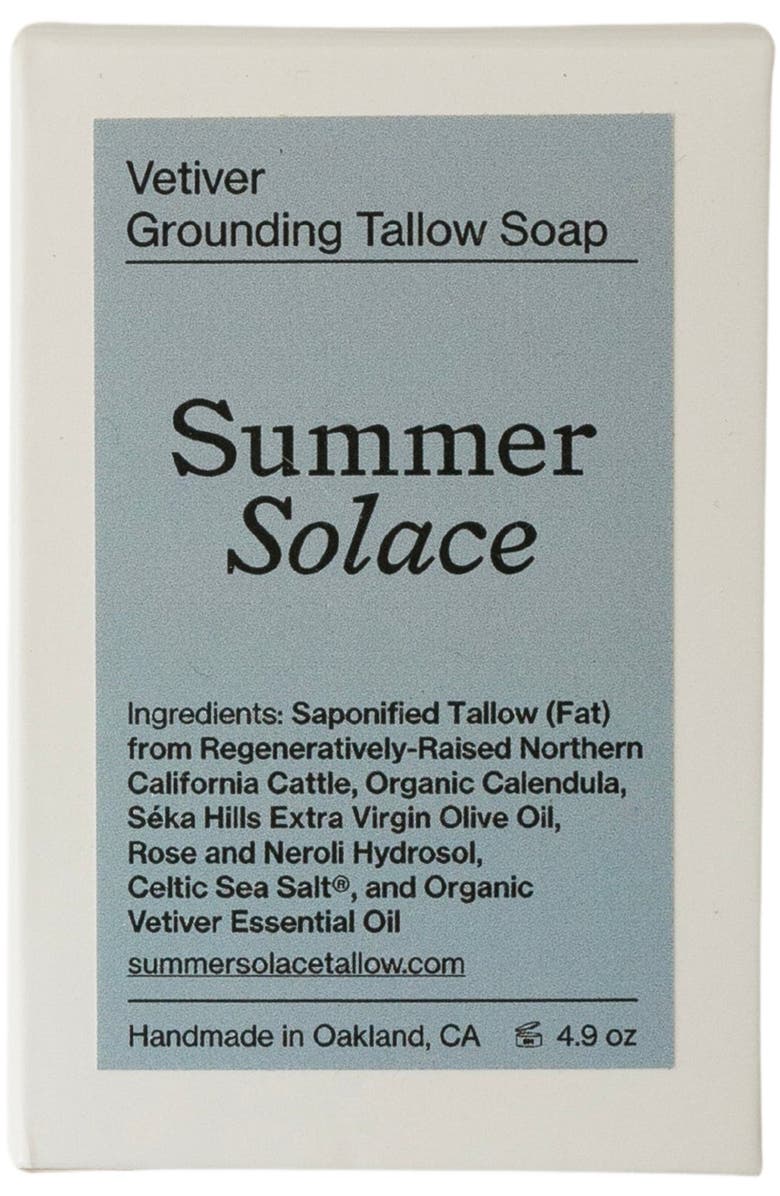 Summer Solace Tallow Vetiver Grounding Bar Soap, Main, color, Off-White