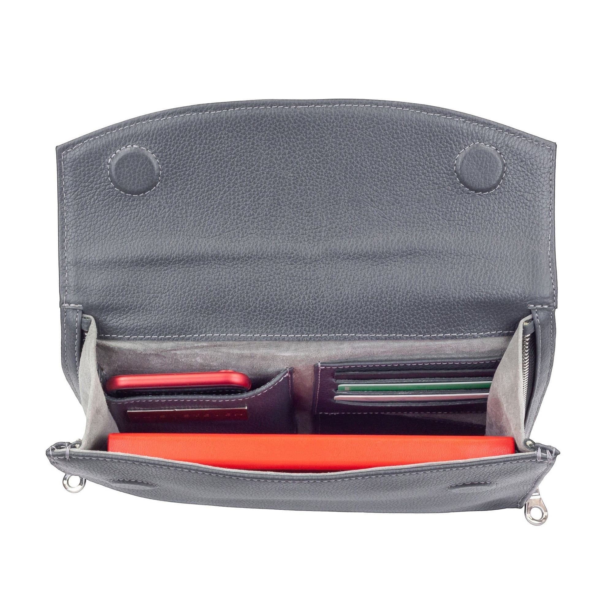 Leather Pouch, Alternate, color, Dark Grey