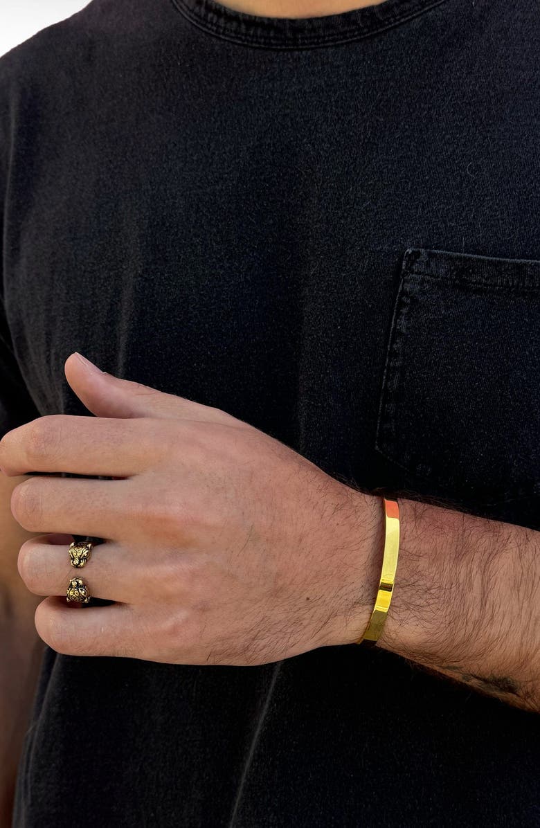 Nialaya Open Cuff Bangle, Alternate, color, Gold