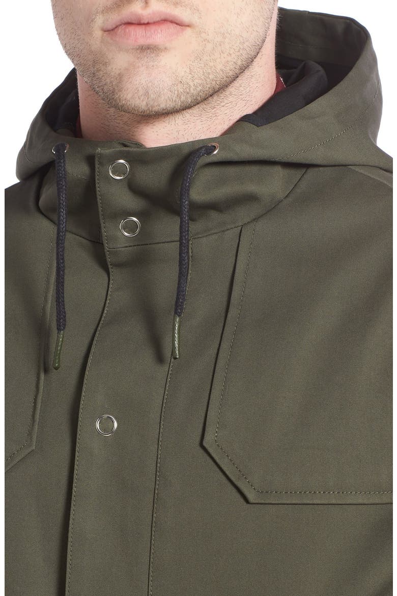 Bonded & Coated Cotton Fishtail Parka, Alternate, color, DARK GREEN