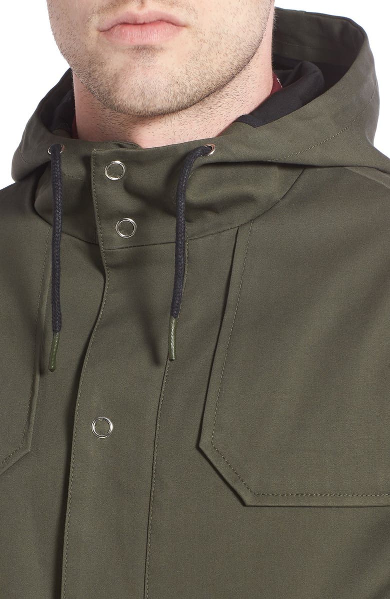 Topman Bonded & Coated Cotton Fishtail Parka, Alternate, color,