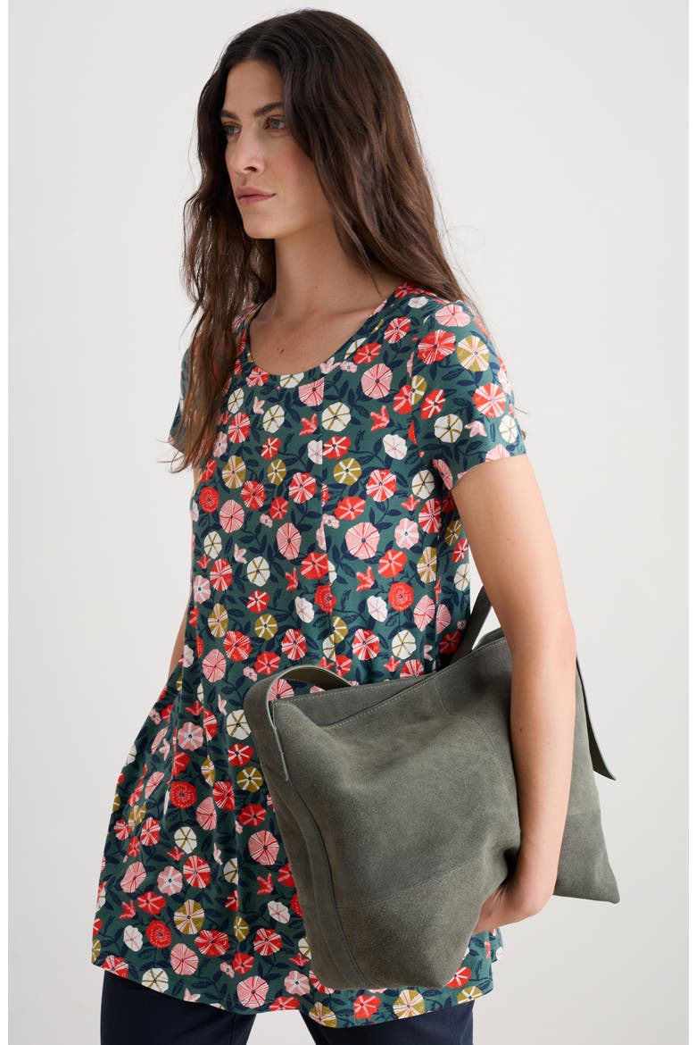 Floral Cotton Jersey Tunic, Alternate, color, WINDING PETUNIAS GROVE