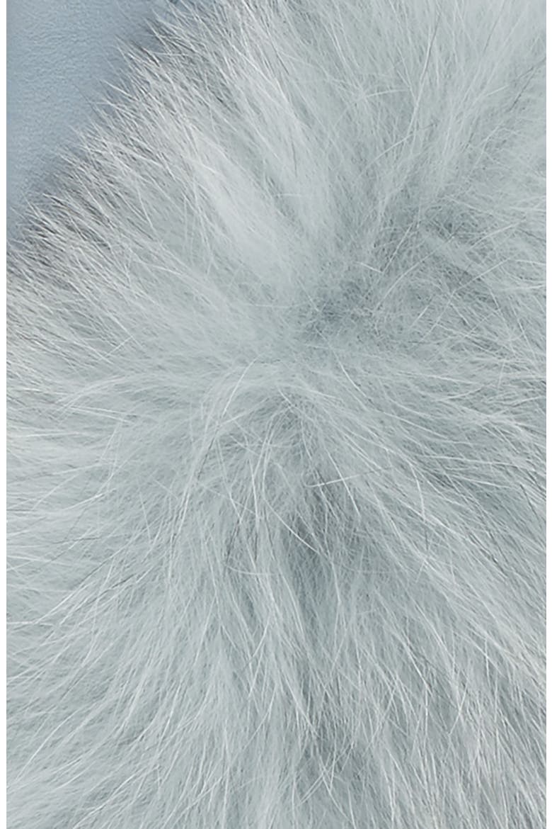 Lambskin Leather Touchscreen Gloves with Genuine Fox Fur Trim, Alternate, color, HIMALAYAN ICE
