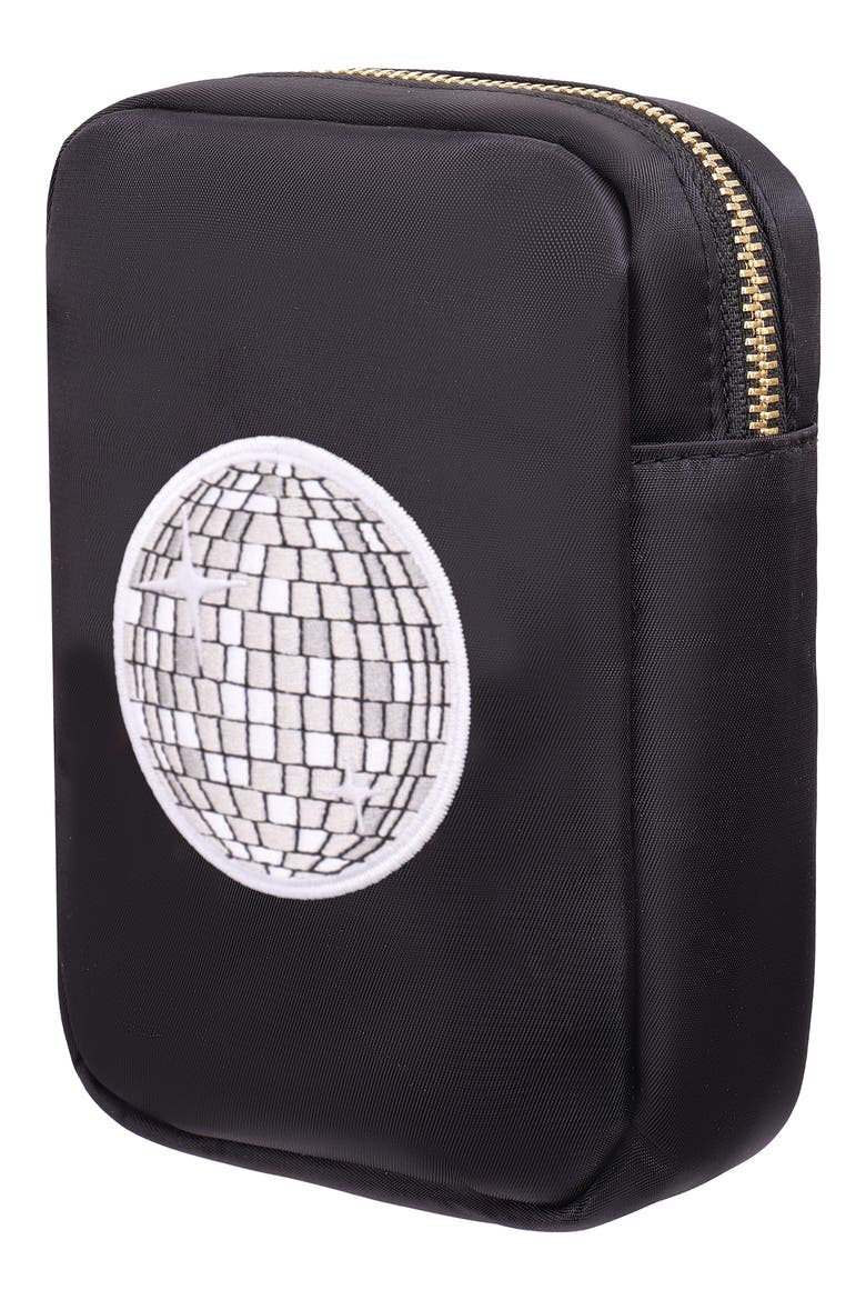 Mini Disco Ball Cosmetics Bag, Alternate, color, BLACK