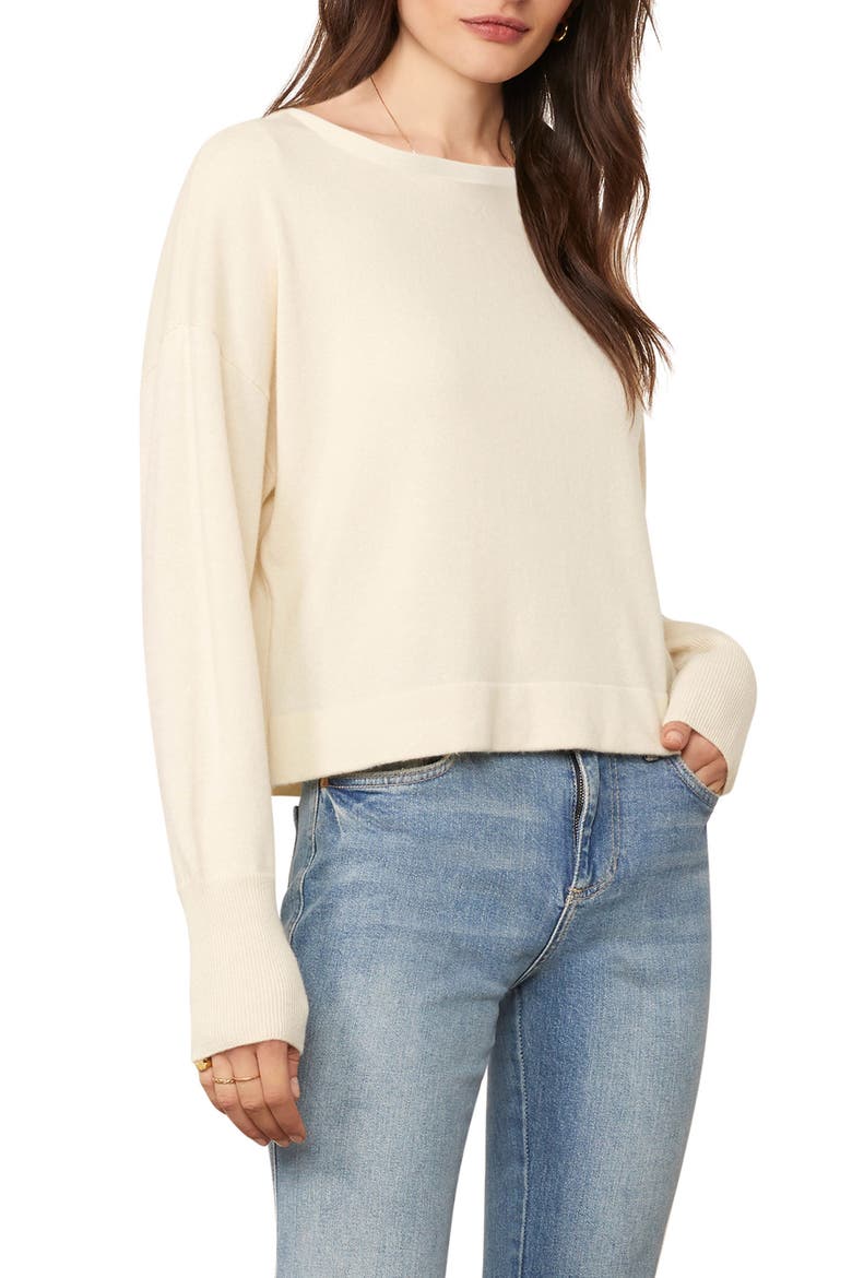 Suzie Wool & Cashmere Crop Sweater, Alternate, color, IVORY