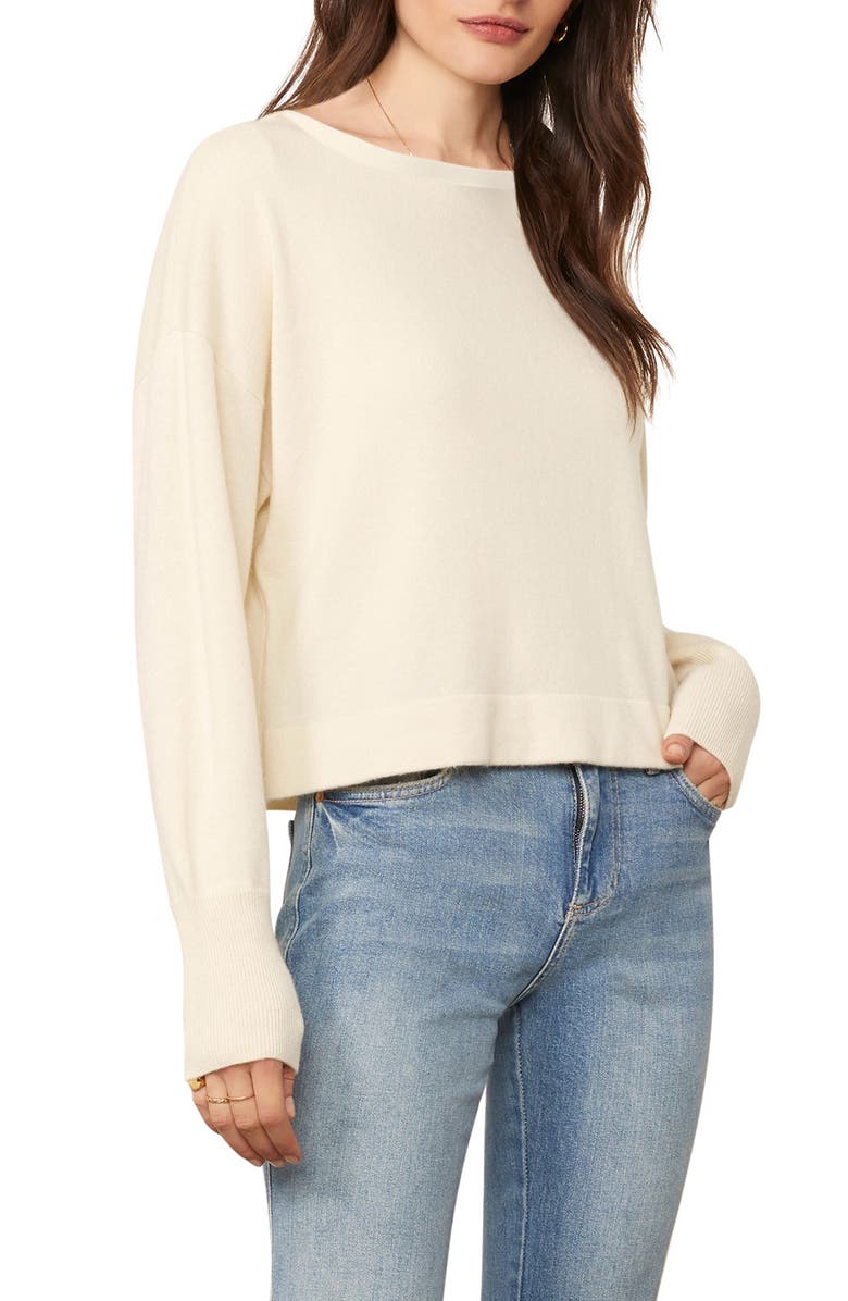 cupcakes and cashmere Suzie Wool & Cashmere Crop Sweater, Alternate, color, 