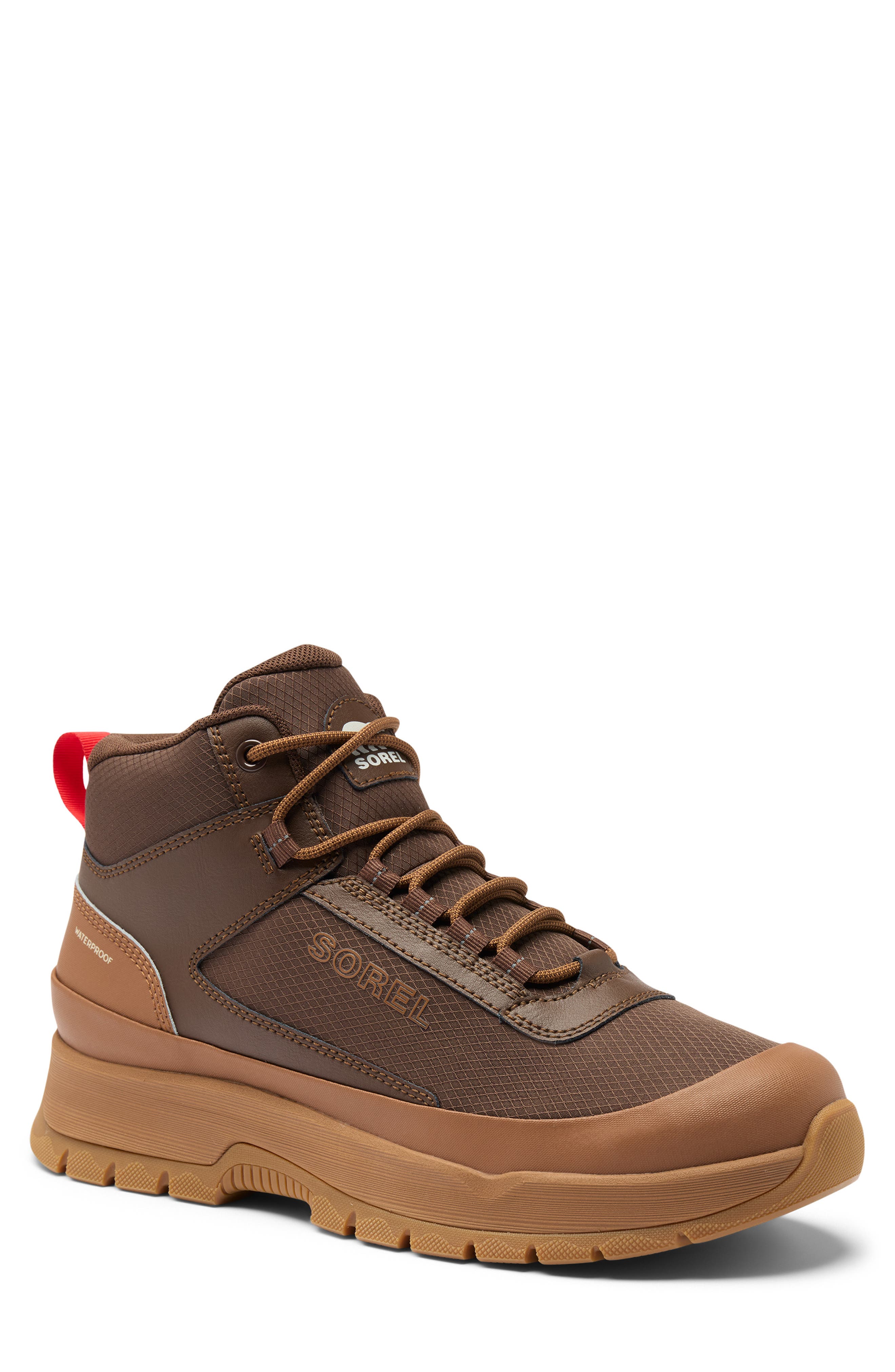 Outing NW Mid Waterproof Leather Boot, Main, color, VELVET TAN/ TOBACCO
