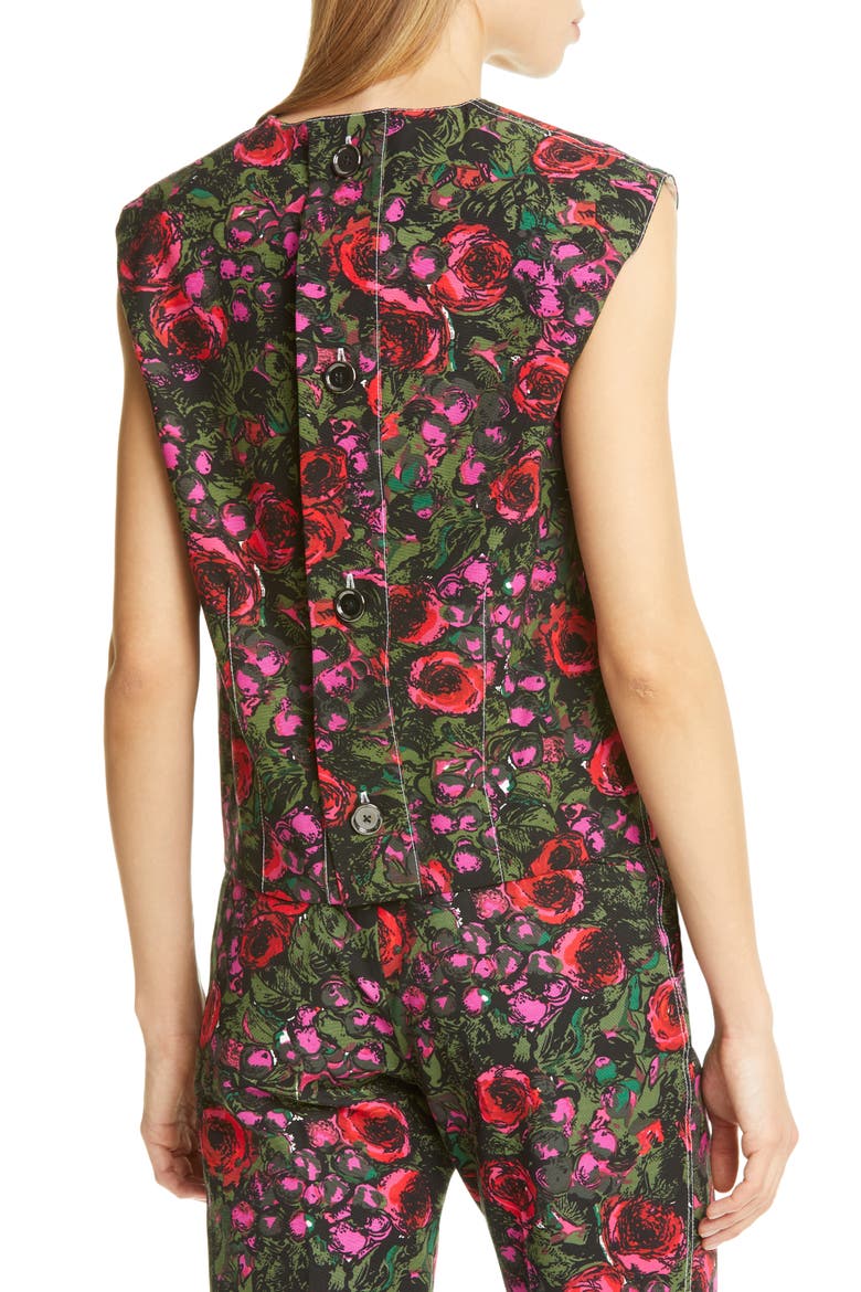 Amarcord Floral Print Faille Top, Alternate, color, AMC STARLIGHT PINK