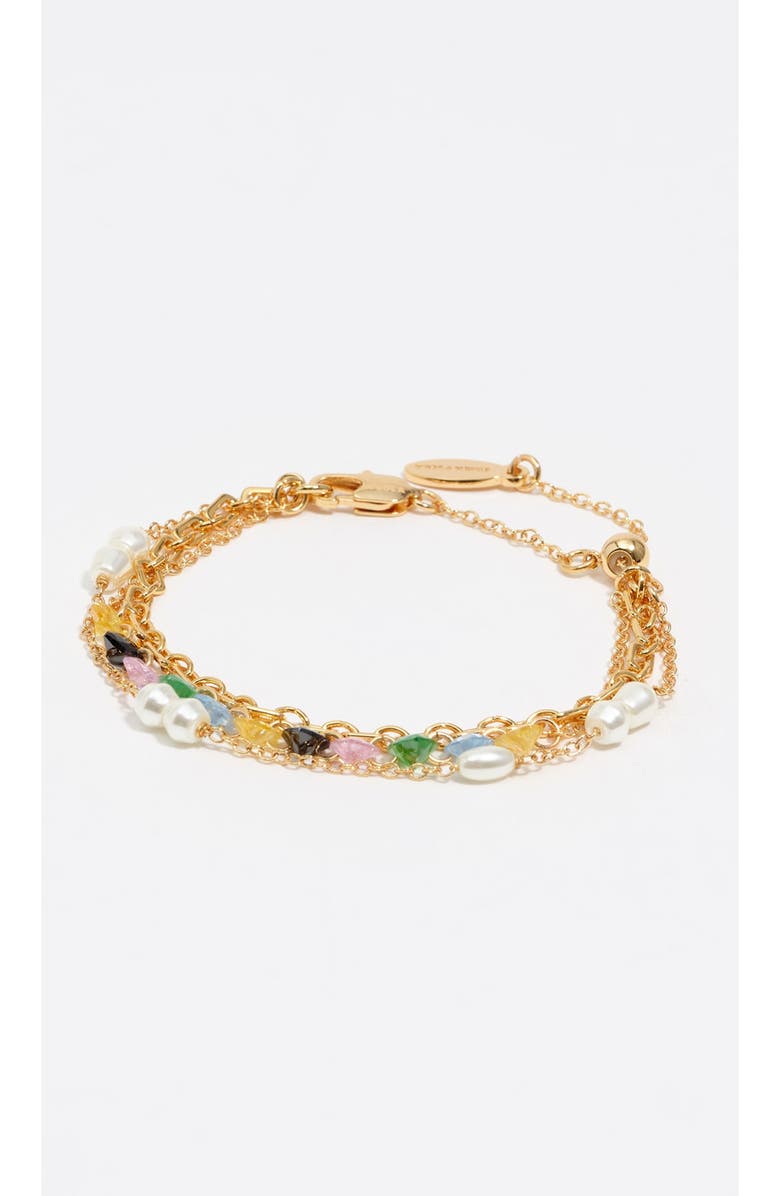 Bimba y Lola Triple-Layer Chain Heart Crystals Bracelet, Main, color, 