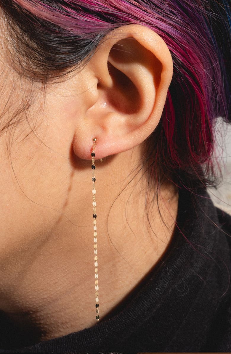 Local Eclectic Solid 9K Gold Linear Drop Earrings, Alternate, color, Gold