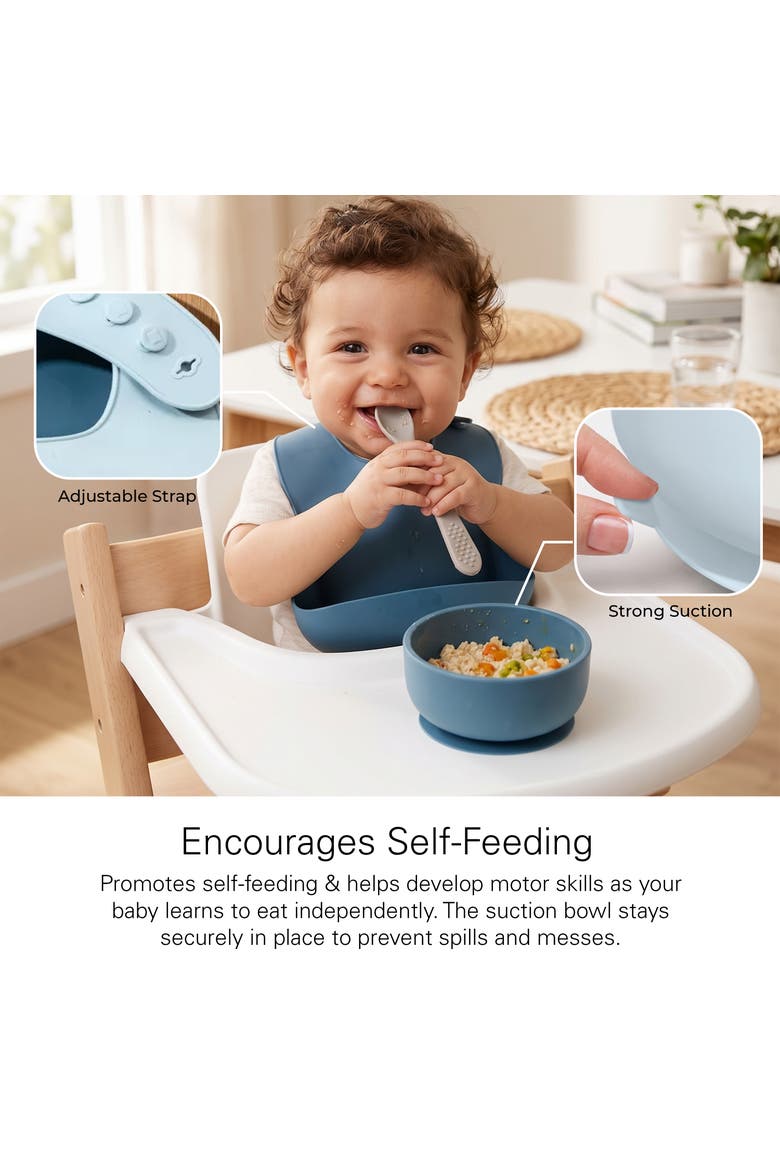 Silicone Baby Feeding Set 11-Piece, Alternate, color, Blue