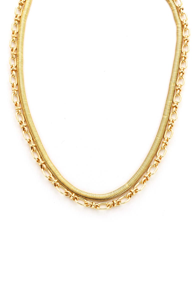 Double Chain Layered Necklace, Main, color, GOLD