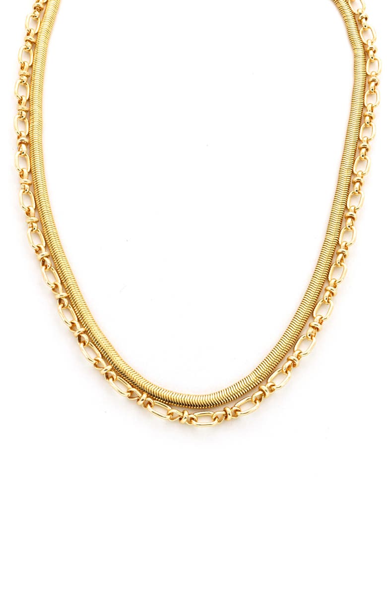 Panacea Double Chain Layered Necklace, Main, color, Gold