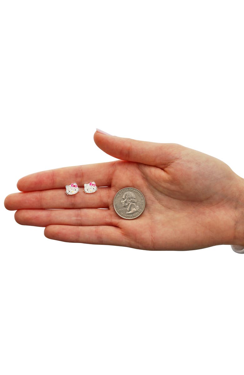 Hello Kitty Sparkle Earrings, Alternate, color, White, Pink