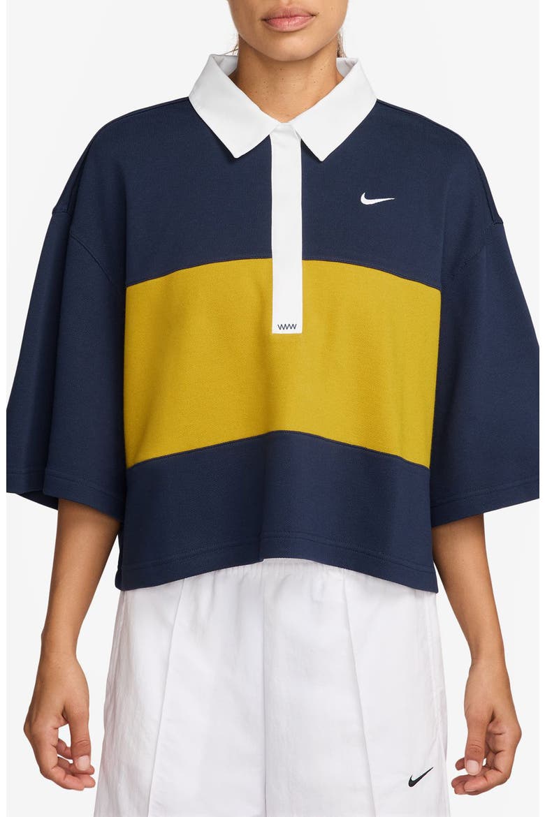 Sportswear Oversize Polo, Main, color, MIDNIGHT NAVY/ DARK SULFUR