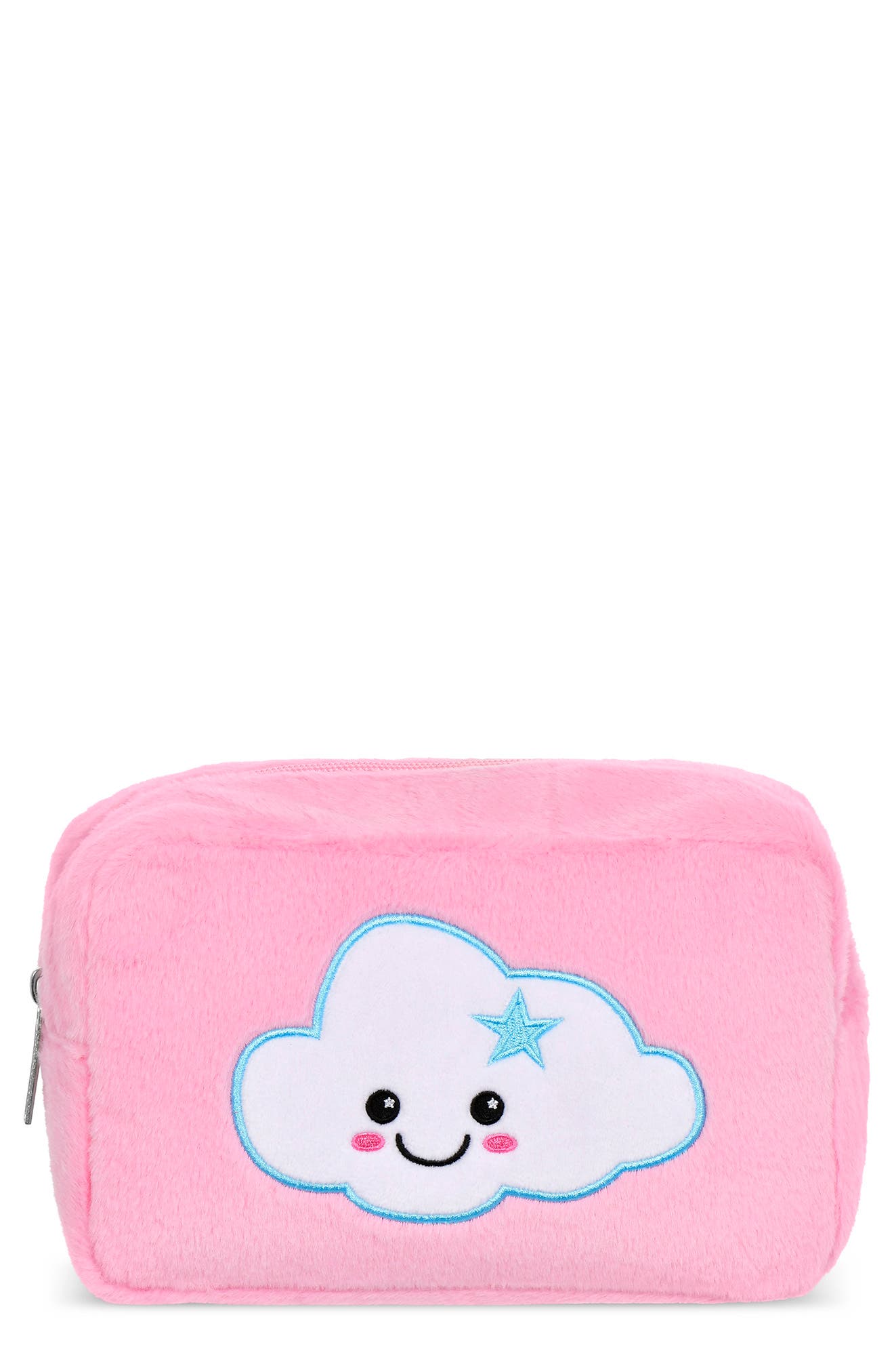 Iscream 3-Piece Cheerful Clouds Cosmetic Bag Set, Alternate, color, Pink
