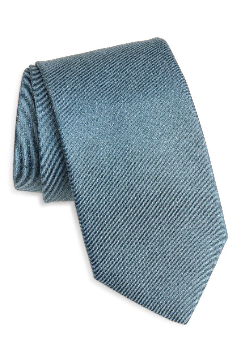 Shantung Silk Tie, Main, color, MEDIUM BLUE