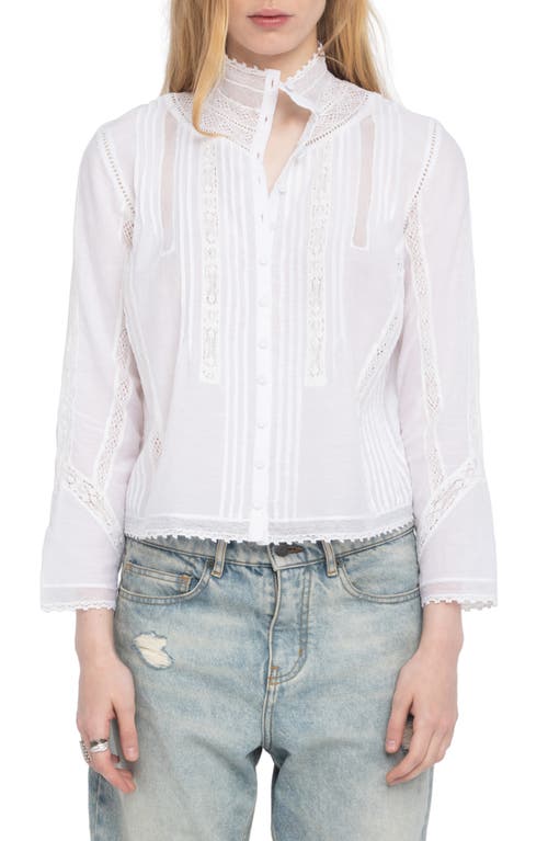 Zadig & Voltaire Tano Tomboy Lace Crop Shirt