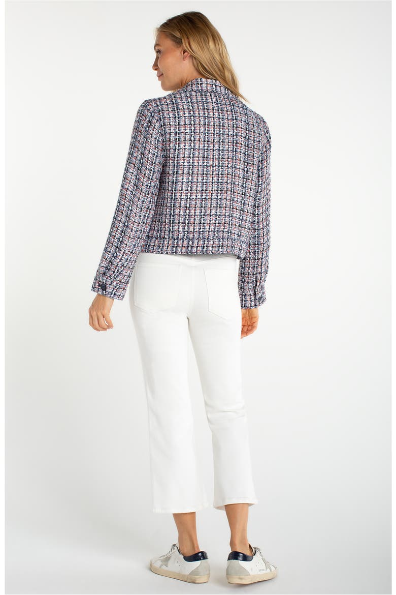 Tweed Crop Jacket, Alternate, color, NAVY/ MULTI PLAID