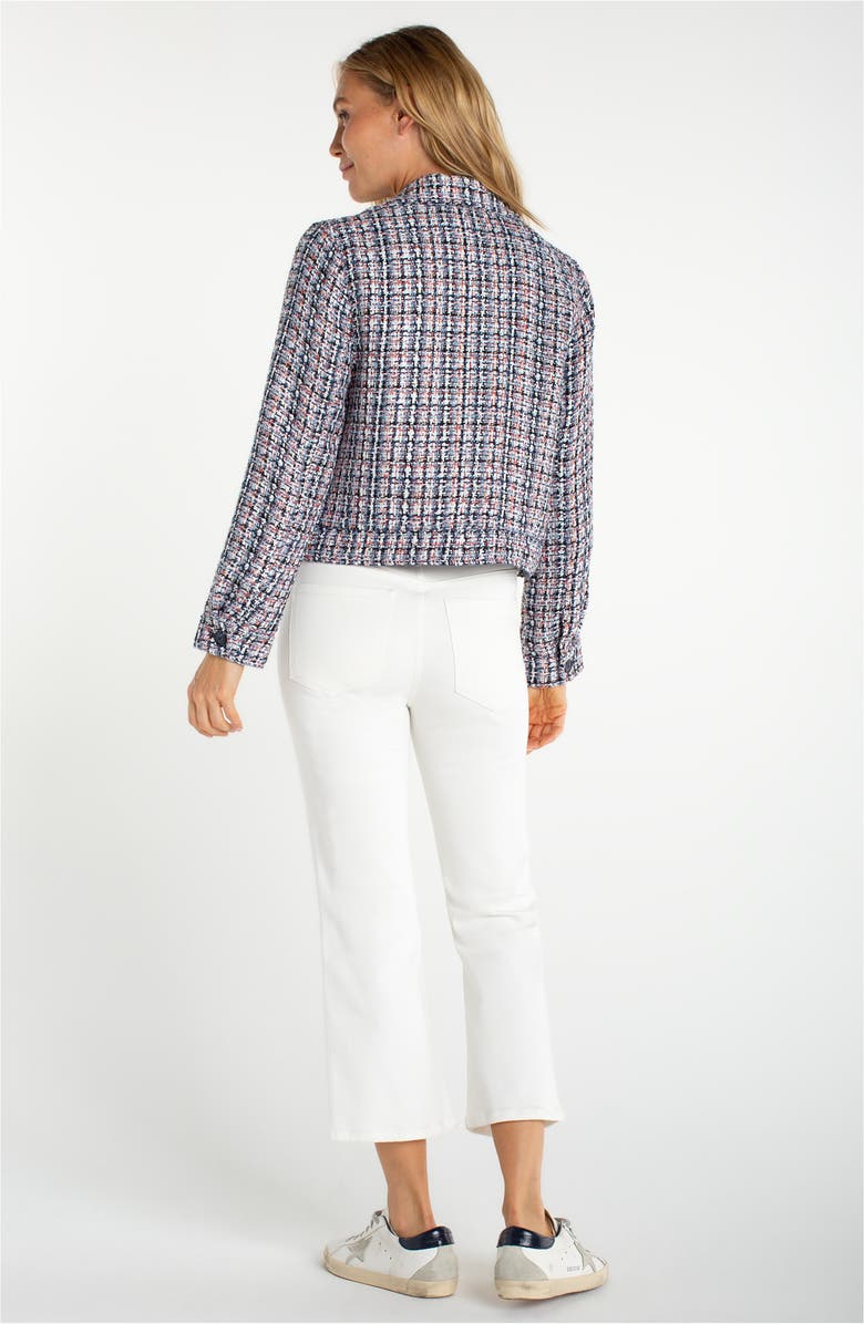 Liverpool Los Angeles Tweed Crop Jacket, Alternate, color, Navy/ Multi Plaid