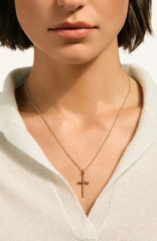 John Hardy Jh Essential Cross Pendant Necklace In Gold