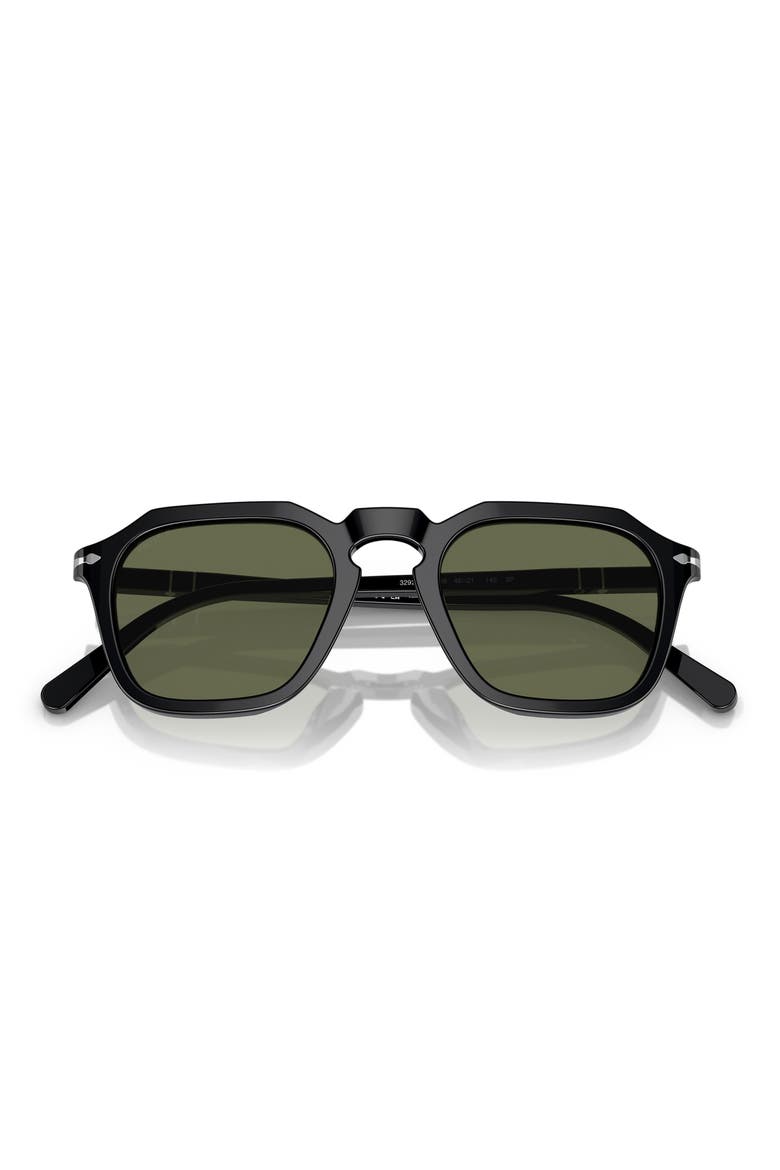 PO3292S 50mm Polarized Square Sunglasses, Alternate, color, BLACK / POLAR GREEN