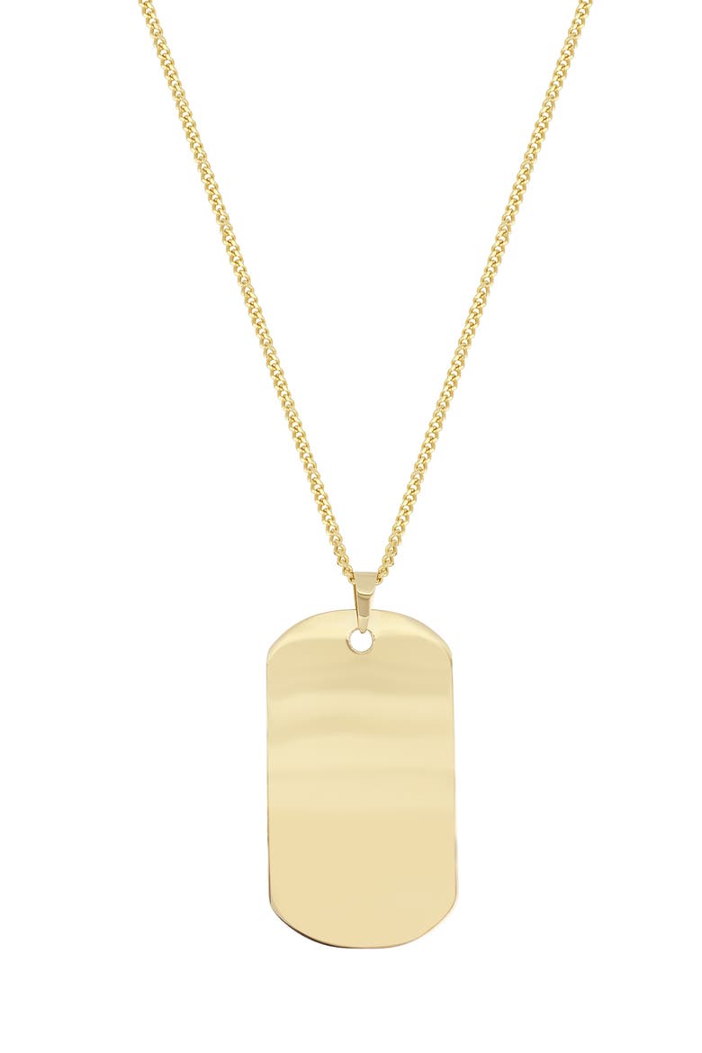 Men's 14K Gold Dog Tag Pendant Necklace (Nordstrom Exclusive), Main, color, 14K YELLOW GOLD