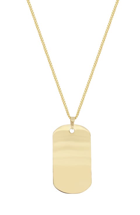 Men's 14K Gold Dog Tag Pendant Necklace (Nordstrom Exclusive)