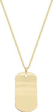 Bony Levy Men's 14K Gold Dog Tag Pendant Necklace