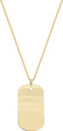 Bony Levy Men's 14K Gold Dog Tag Pendant Necklace