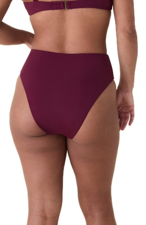 Andie The '90s High Waist Bikini Bottoms In Burgundy