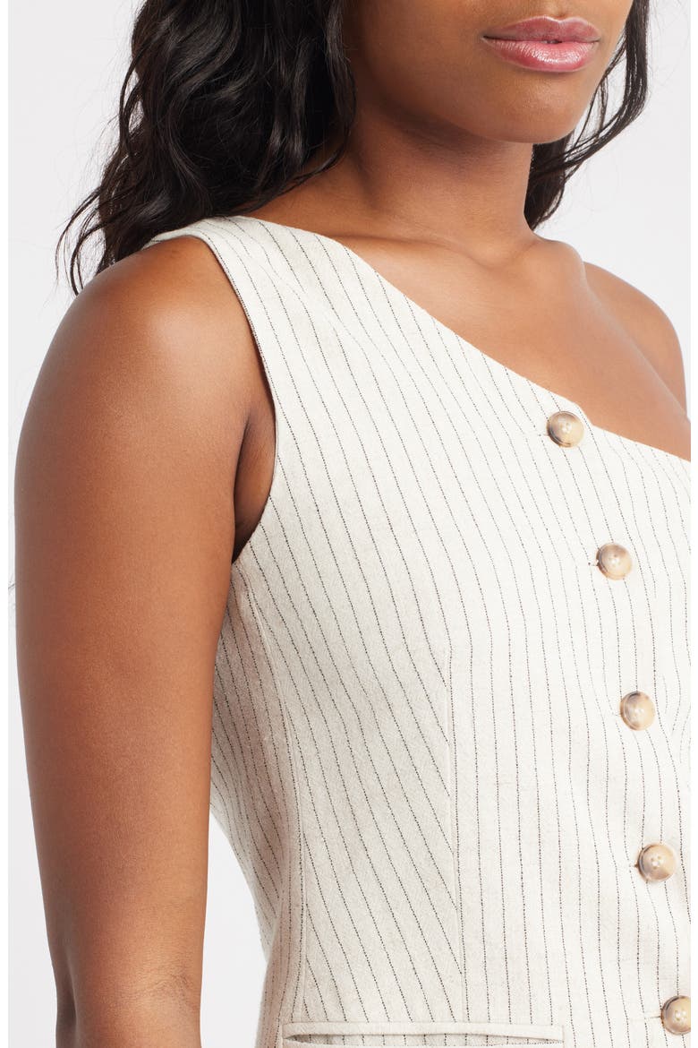 Stripe One-Shoulder Vest, Alternate, color, CREAM