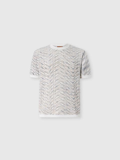 Openwork Cotton And Viscose Knit T-shirt